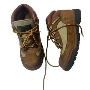 Timberland Field Boots Big Kids Unisex Premium Leather/Nubuck Tan sz 1